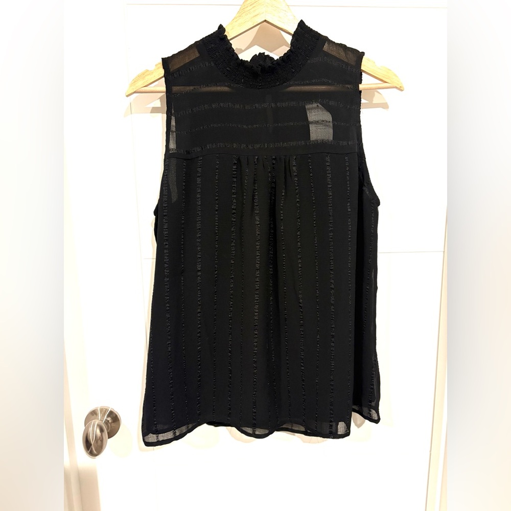 NWT Bohme Black Mockneck Sleeveless top Size XL